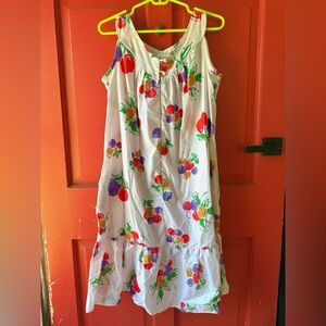 Colorful Fruit Print Vintage Dress